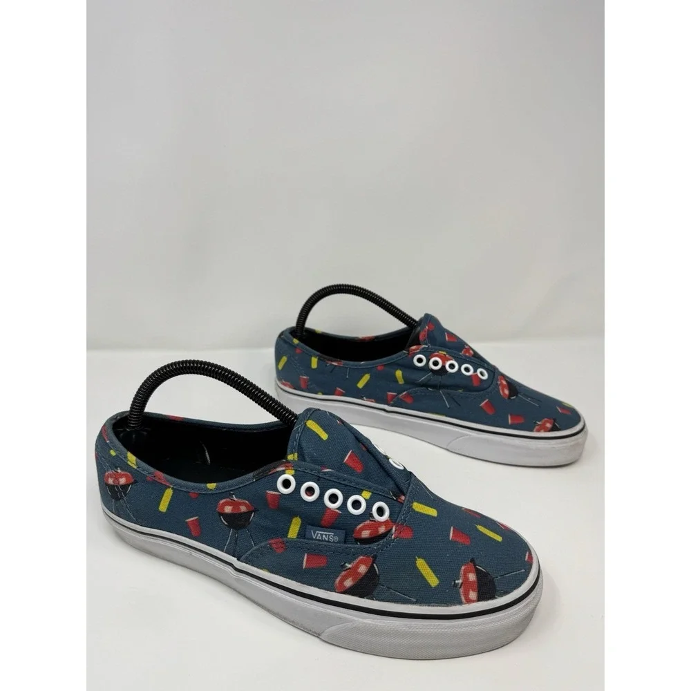 VANS Classic Slip-On‎ Athletic Skate Shoes Women 9.5 Men 8 BBQ Print